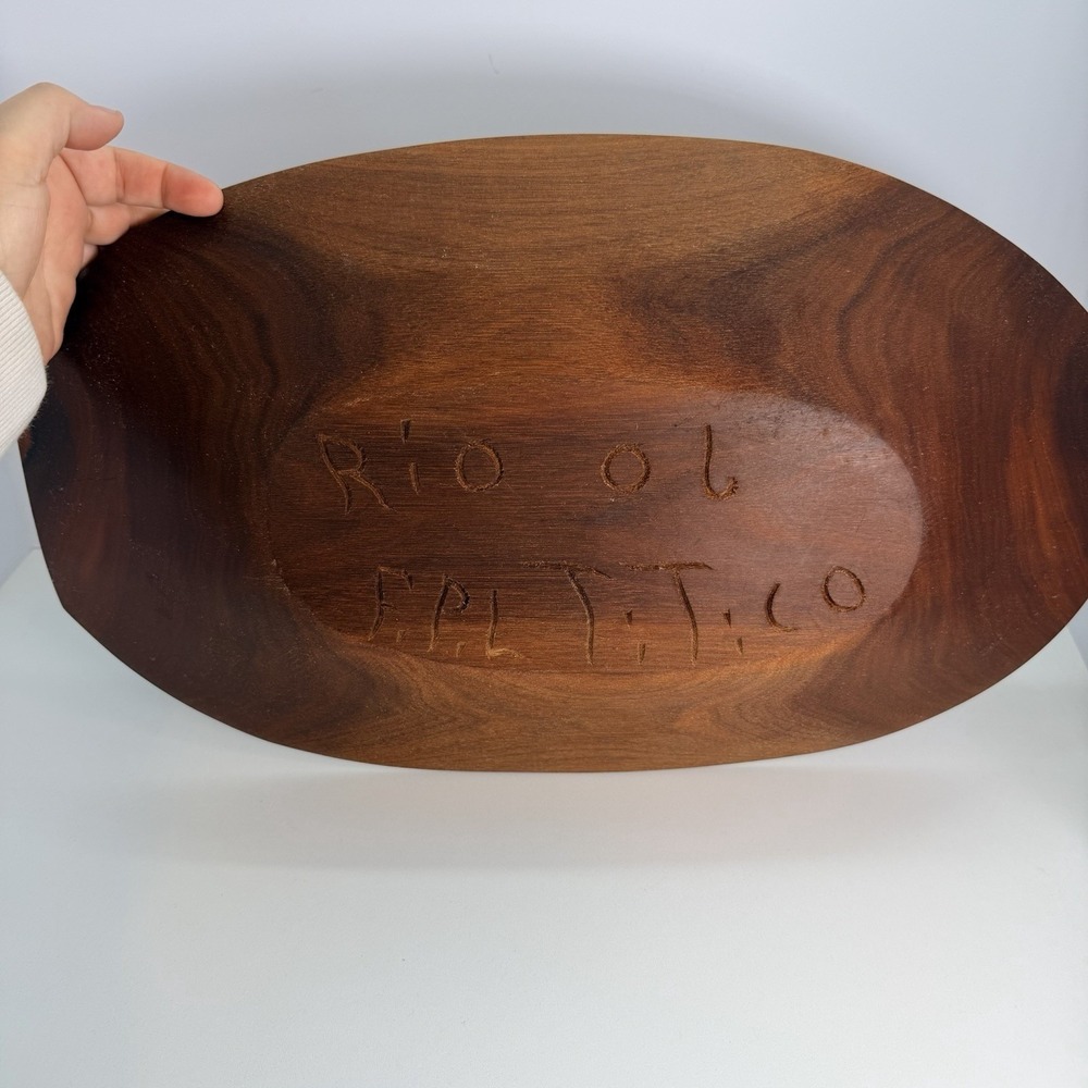 Hand Carved Teak Wood Decorative Bowl Fruit Bowl, Trinket Bowl Minimalist - Picture 8 of 14